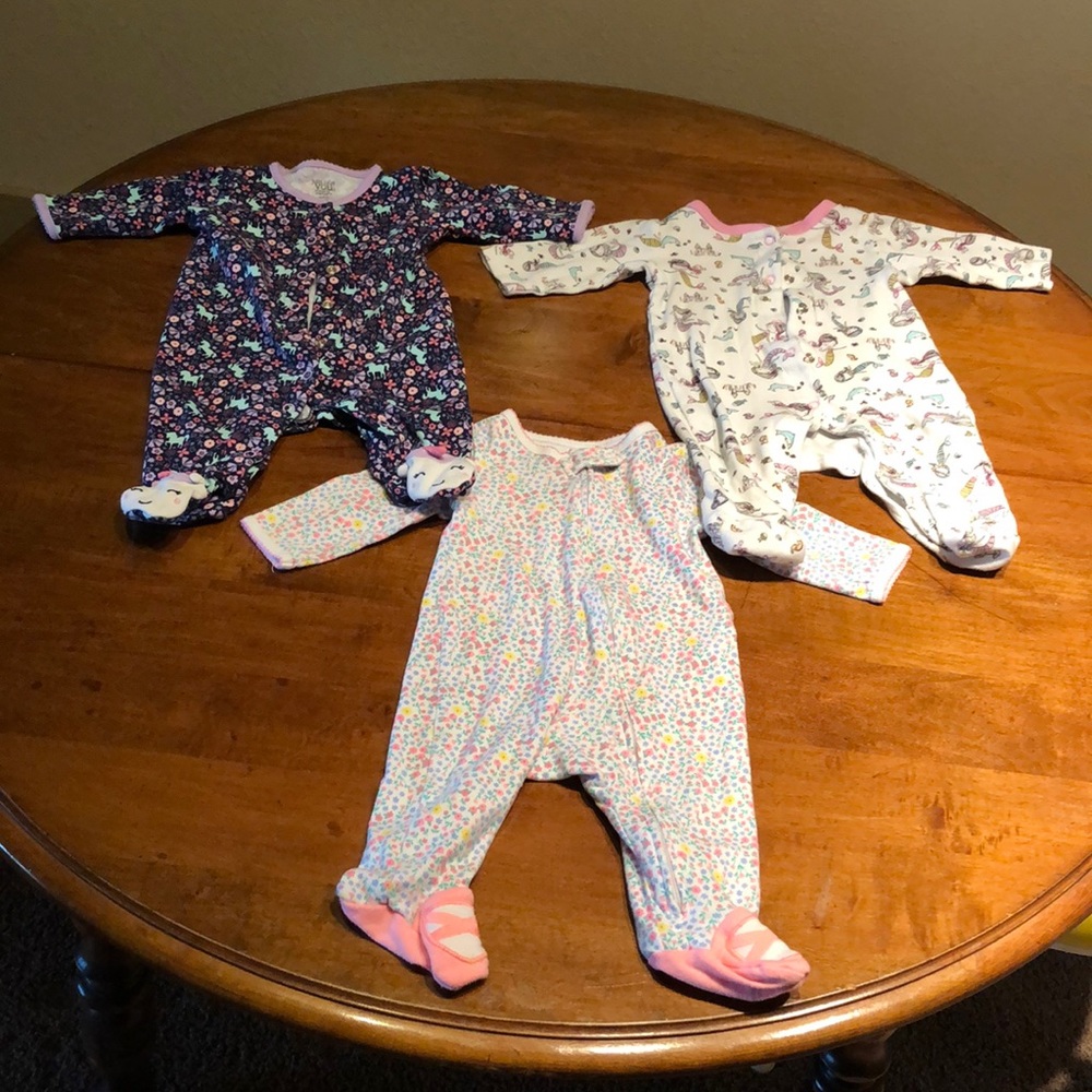 3m baby girl sleeper onesie